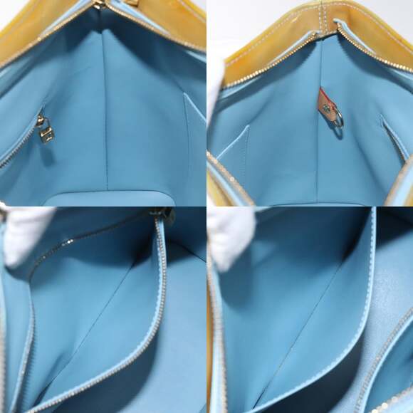 LOUIS VUITTON Monogram Vernis Houston Hand Bag Baby Blue M91005 - Picture 12 of 13